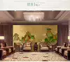 New Chinese living room gold leaf landscape hand-painted folding partition Hotel club office entrance Paint painting screen customization