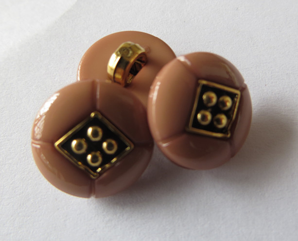 Imported from Japan, Golden Round Bead Dice-Shaped Pearlescent Football-Patterned Shirt Sweater Cardigan Buttons 13mm Chocolate Color