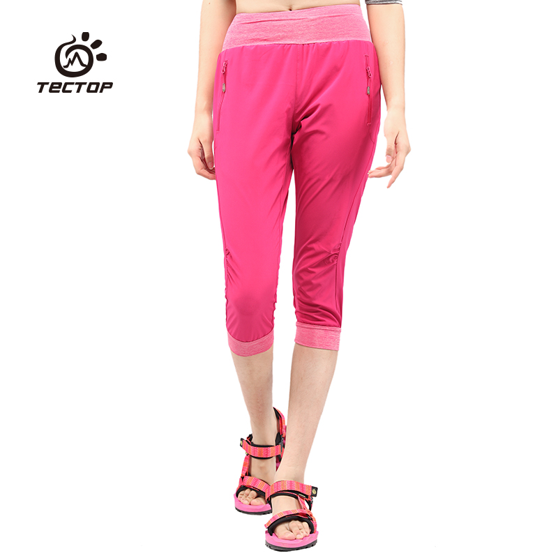 TECHCTOP Exploring New Summer Outdoor Women's Elastic Seven-Pants Breathable Speed Dry Pants Sports 80934