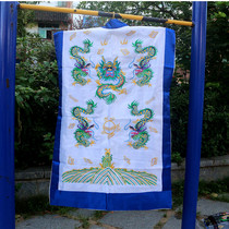 White daw-burqa dress with sleeveless dragon robe dresses double layer of five dragon gossip pattern servo robes embroidered short sleeve Buddha clothes