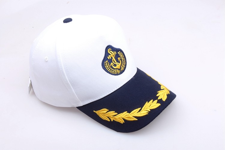 現貨captain 軍迷帽純棉刺繡時尚船長帽男女成人水手帽子艦長帽 Taobao