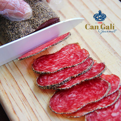 Spanish imported delicacy salami outdoor snack, bagged sliced ready-to-eat sausage Salami with red wine pizza
