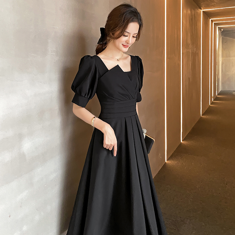 Black Little Evening Dress, Everyday French Light Luxury, Niche Style, Elegant Socialite Dress for Petite Women, Suitable for Everyday Wear Black Little Evening Dress, Everyday French Light Luxury, Niche Style, Elegant Socialite Dress for Petite Women, Suitable for Everyday Wear