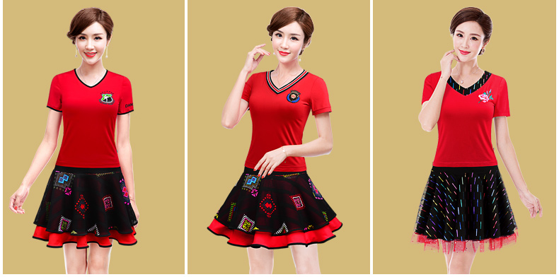 Trang phục múa sợi vuông phù hợp với trang phục mới 2019 xuân hè hè - Khiêu vũ / Thể dục nhịp điệu / Thể dục dụng cụ trang phục cổ động