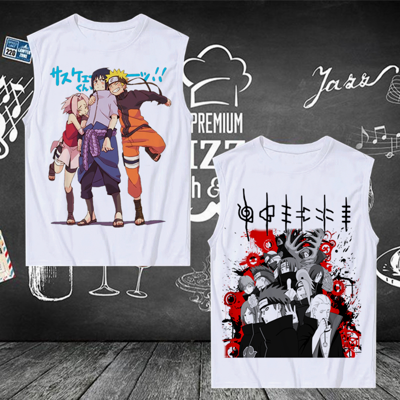 Naruto Joint Vest Vest Men's Loose Summer Naruto Uchiha Sasuke Anime Sleeveless T-Shirt Students