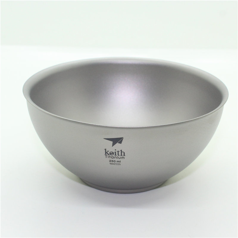 KEITH Kaisi double-layer titanium bowl Ti5351 Chinese style not hot pure titanium metal 250ml only