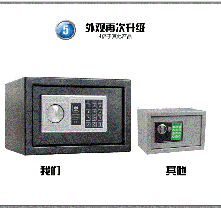 Tất cả thép Wantai 20EDA hộ gia đình bằng thép treo tường mini an toàn văn phòng khóa mật khẩu điện tử nhỏ an toàn - Két an toàn