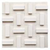 Белая мраморная мозаика на стену, 3D, ископаемые