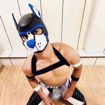 Dog headgear for people wearing Halloween full-face removable opening props human-shaped dog headgear black cosplay equipment