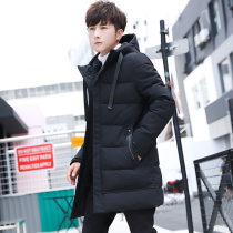 Mens winter coat 2019 new Korean trend thickened cotton-padded jacket long handsome down cotton mens cotton coat