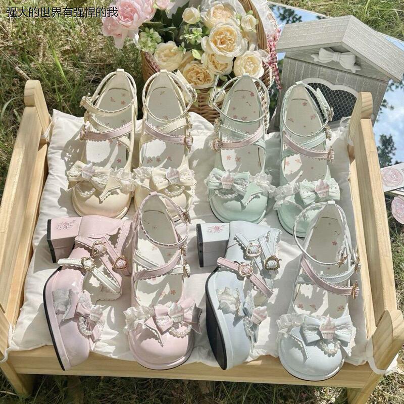 Mary Jane Shoes, Palace-Style Sweet and Cute Lolita Shoes, Low-Heeled Small Leather Shoes for Girls Lhal4