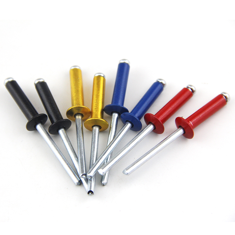 Color aluminum extraction core rivet Champagne coffee pull rivet upholstery nail round head opening type aluminum pull nail M3 2M4M5