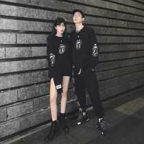 Xiao Zhanthe same (official direct mail) SMFK graphite black hip hop graffiti Rolling Stone cotton sweater