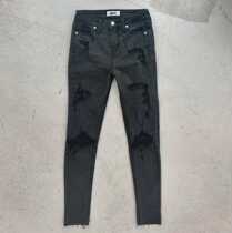 Cisfeng SMFK Official Straight Hair Cotton Tight Body Handmade Hip Hop Broken Hole Pencil Pants Wash Jeans