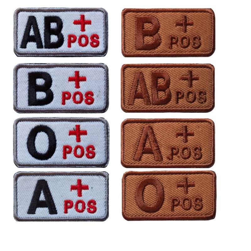 Embroidery blood type first aid badge tactical sticker A-type O-type B-type AB-type medical 0 personality badge reflective Velcro