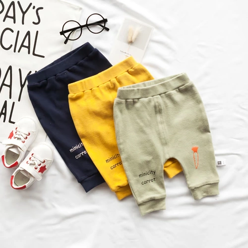 Осенние детские штаны подходит для мужчин и женщин для девочек, эластичная пуля, 0-1 лет