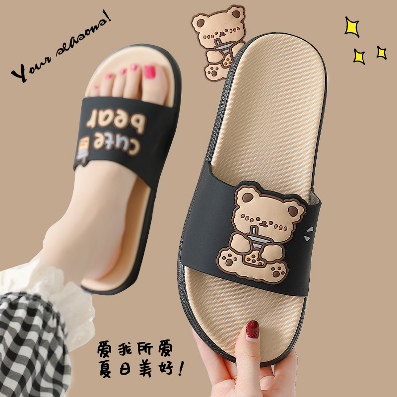 Women's Summer 2026 New Cute Slippers for Home, Indoor, Bathroom, Non-Slip, Couple's Household Slippers for Men