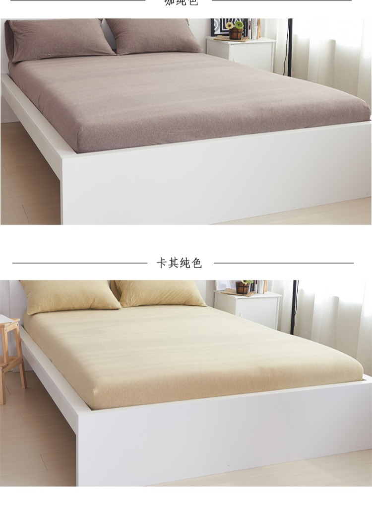 Giường cotton đan bông 笠 giường đơn màu đôi giường đơn cotton đơn giường vỏ bảo vệ - Trang bị Covers 	ga giường bo chun