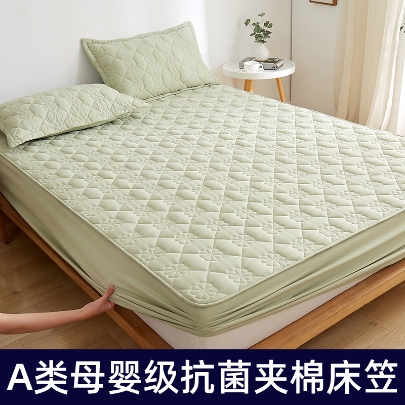 Bed sheet one-piece quilted sanding thickened Simmons mattress cover sheet non-slip fixed dust-proof antibacterial bedspread