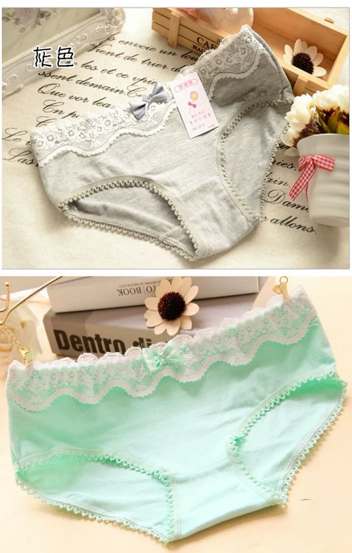 Cotton sinh viên dễ thương nơ tam giác nữ đồ lót nữ đường cotton thấp eo thấp