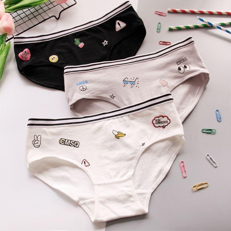 Quần lót nữ bông 裆 eo thấp bông vải ladies trung eo tam giác quần đáy cotton màu rắn cô gái bán buôn quần lót su nam