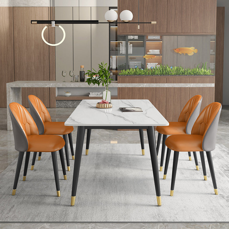 Table small family Type of light luxury modern minimalist marble eating tables Inwind dining table and chairs Composition C01-02