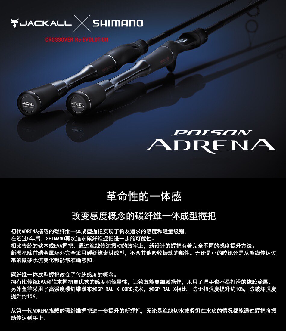 товар из китая 24款shimano禧玛诺荣光二代路亚竿远投poison adrena荣光2代鱼竿