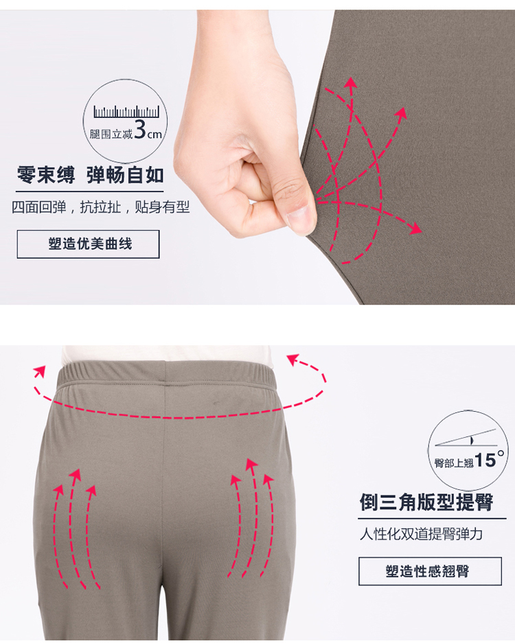 Trung niên và phụ nữ cũ của mùa hè phần mỏng đàn hồi eo trung niên băng lụa cao eo mẹ tải quần lỏng cao cấp quần âu mẫu đầm nhung tuổi trung niên