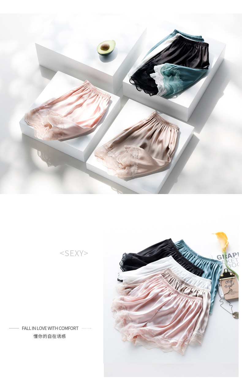 安全裤女防走光夏薄款可外穿蕾丝缎面jk不卷边宽松居家打底裤短裤详情12
