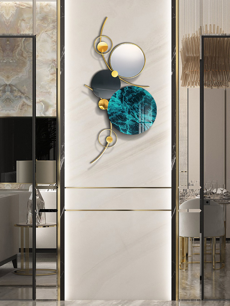 Living room wall decoration Hanging door entrance corridor aisle Metal modern simple light luxury wind creative wall decoration Wall hanging