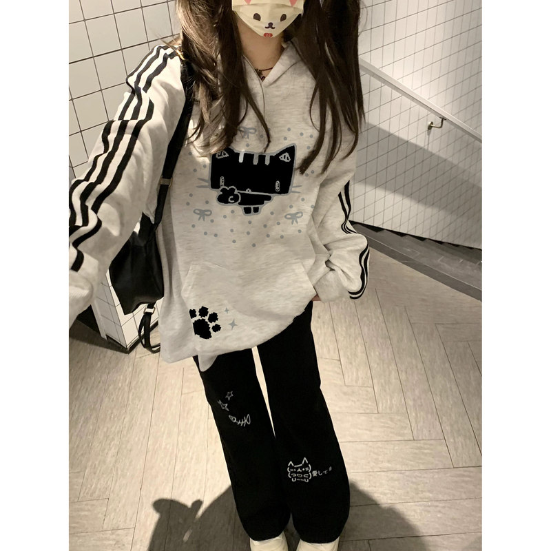 Girls' Hooded Sweatshirt, Japanese Style, Medium and Large Children's Clothing, New Spring, Autumn and Winter Style, Junior High School Student Jacket, Top and Bottom Two-Piece Set Girls' Hooded Sweatshirt, Japanese Style, Medium and Large Children's Clothing, New Spring, Autumn and Winter Style, Junior High School Student Jacket, Top and Bottom Two-Piece Set