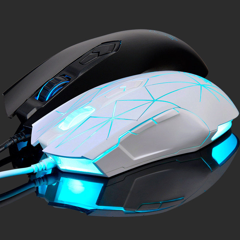 Black Knighthood AJ52 Eat Chicken Game Slip Rat Cable Hero League Notebook Computer Lol Macros Desperate For Life Mouse