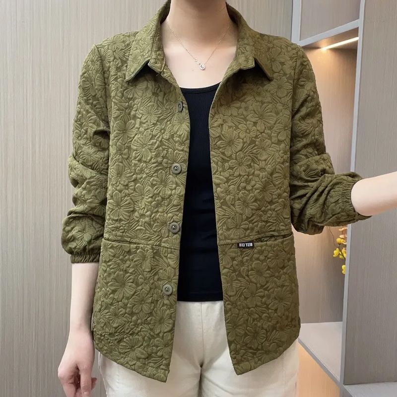 Mother's Clothing Spring and Autumn New High-End Sunflower Jacket Fashionable Age-Reducing Middle-Aged and Elderly Women's Casual Cardigan Thin Top