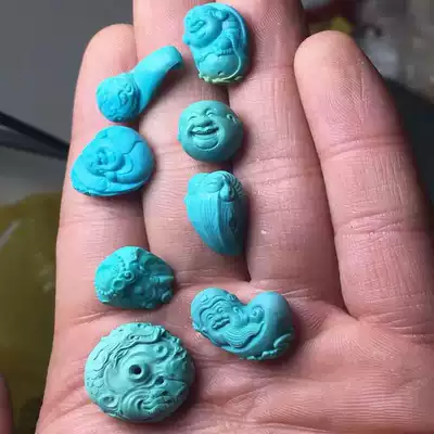 Natural raw ore turquoise carved parts hanging chain men and women style play accessories live broadcast