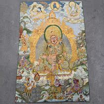 Tibetan Buddhist religious supplies Buddhist treasure Tianwang Thangka embroidery silk embroidery yellow wealth god statue