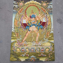 Tibetan Tantric Thangka time wheel King Kong portrait thangka Mantang Buddha picture Brocade painting religious Buddha statue silk weaving