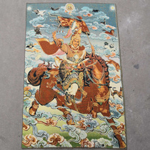 Tantric thangka embroidery hanging painting religious Buddha statue living room porch decoration painting Thangka Gesar King portrait Town House