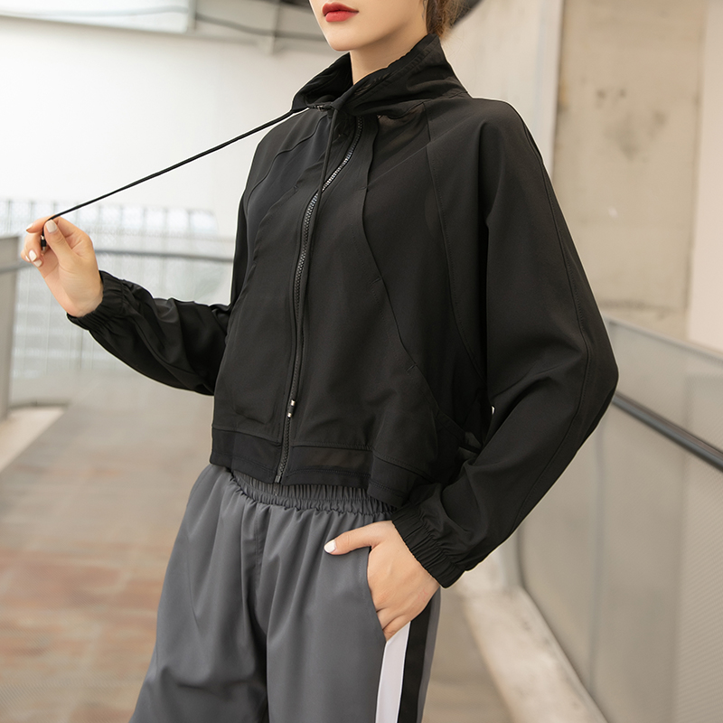 Sports Jacket Woman Autumn Winter New Loose Running Breathable Speed Dry Mesh Yarn Splicing Fitness Long Sleeve Yoga Suit Blouse