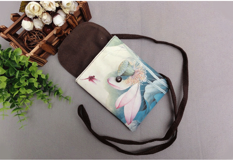 Retro vải nhỏ túi nhỏ handmade nữ vải chéo vai in Trung Quốc phong cách túi sáng tạo điện thoại di động túi - Túi điện thoại túi đeo chéo nam