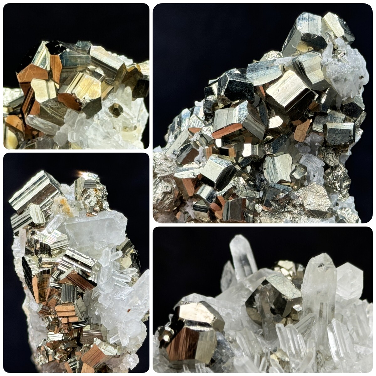 エイプリルフール限定！黄金の鉄鉱石クリスタル共生原石天然鉱物オーナメント（コレクション用）[SFエクスプレスで発送]