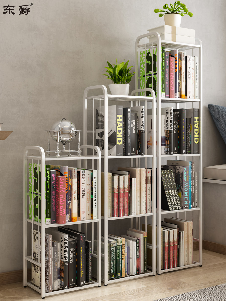 Bookshelves Landing Simple Home Narrow Small Bedrooms Living Room Multilayer Children's Bookcase Corner Leaning Against Wall Containing Shelf
