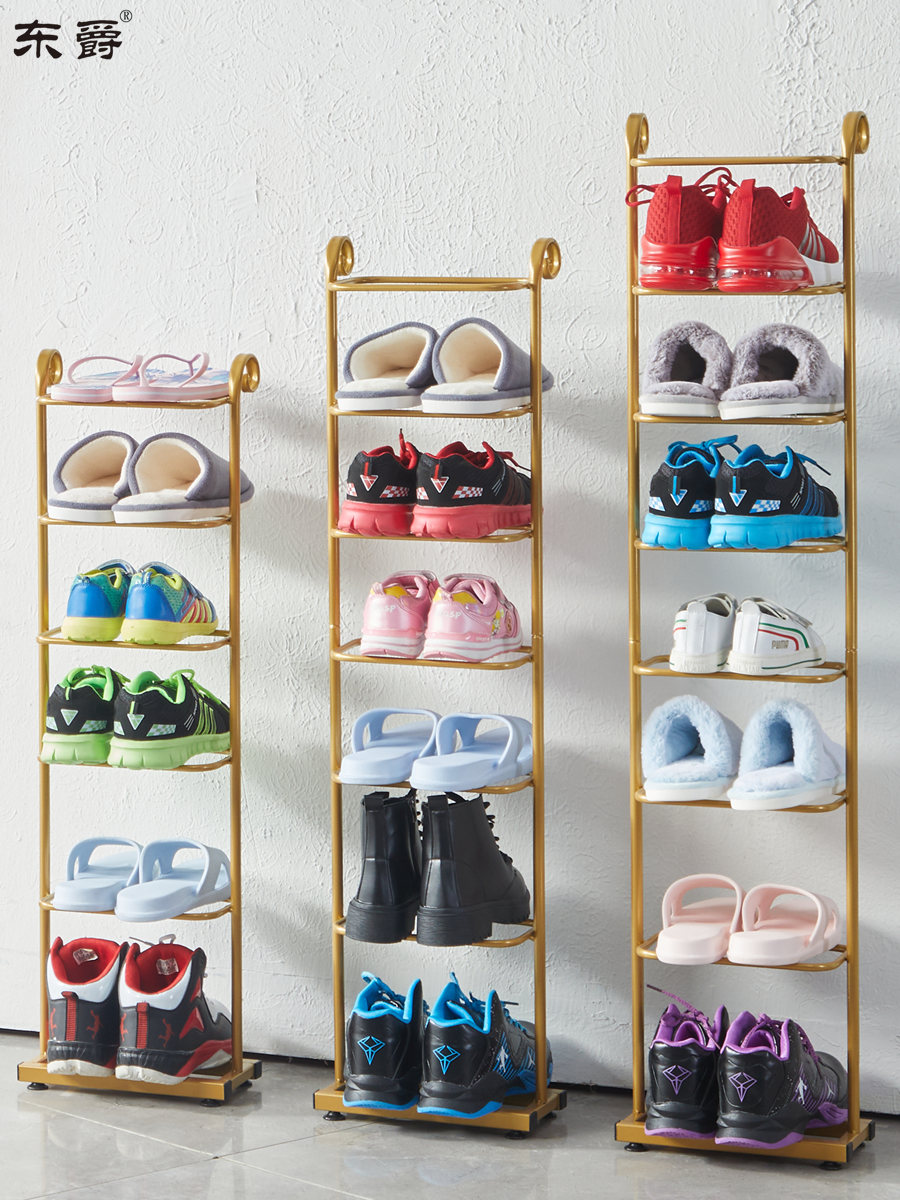 Shoe rack small narrow door shoe rack household children simple shoe cabinet indoor good-looking mini shoe storage artifact