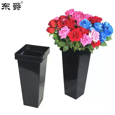 Tojue large Florist flower bucket square flower bucket flower pot plastic bucket dry flower bouquet flower arrangement bucket