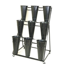 Dongjue florist flower rack large creative flower display rack Multi-layer flower barrel rack flower rack with universal wheel can be moved