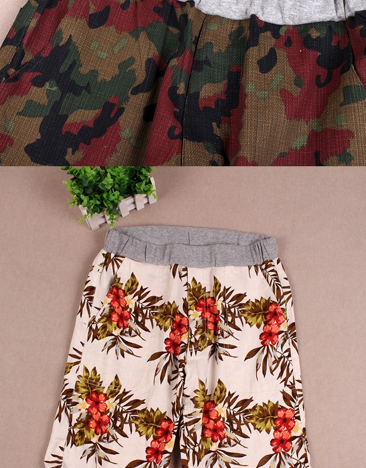 Ưu đãi đặc biệt cho nam mùa hè quần ống rộng co giãn thoải mái bằng vải cotton thoải mái và quần short hoa dại G801E14D03 quần áo nam đẹp