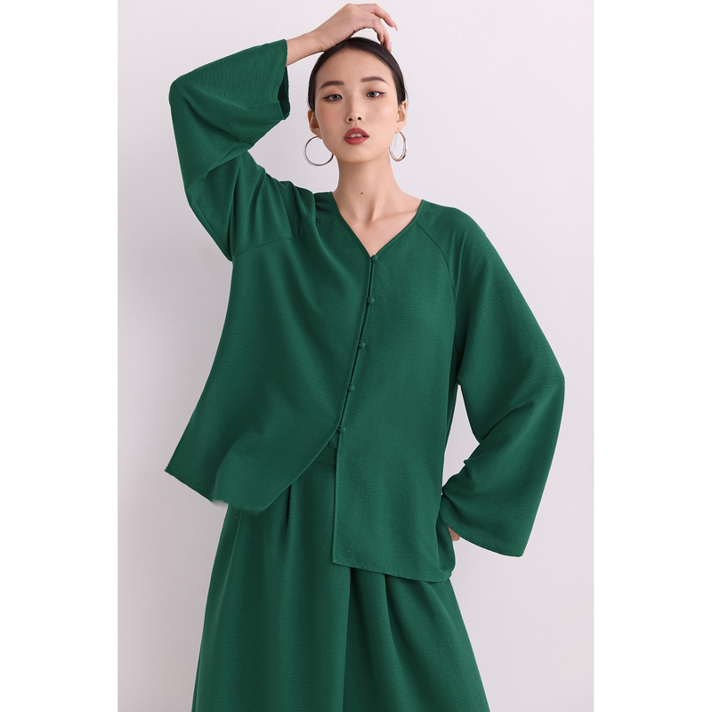 Long-Sleeved Shirt, Loose Cardigan Jacket, Green Elegant Thin Top, 2026 High-End Stylish and Beautiful New Women's Clothing Long-Sleeved Shirt, Loose Cardigan Jacket, Green Elegant Thin Top, 2026 High-End Stylish and Beautiful New Women's Clothing