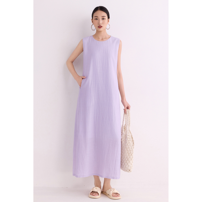 Straight Sleeveless Vest Dress for Women, High-End Purple Loose Long Dress, 2026 Spring and Summer New Style, Beautiful Dress