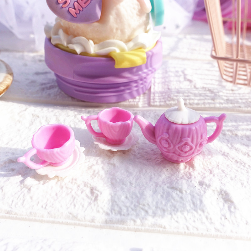 Old Loli Hồng dễ thương Mini Ấm trà Cup Cup Đồ chơi Nhà Thực phẩm Chơi Trang trí Chụp đạo cụ bộ đồ chơi rút gỗ