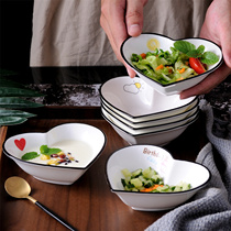 Love ceramic bowl pudding bowl steamed egg bowl creative Fruit Dish Snack Bowl baking bowl Nordic sauce bowl side dishes Bowl