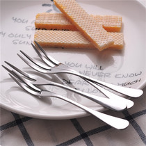 Fruit fork stainless steel dessert fork Apple fork snack pastry fork fruit lottery two-tooth cake fork spoon western fork